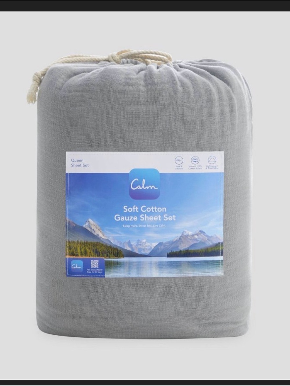 Soft Cotton Gauze Sheet Set - Light Gray